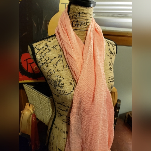 Sheer Infinity Scarf Coral - Picture 2 of 6